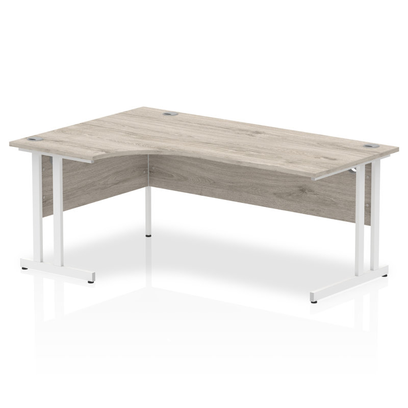 Zetta L-Shaped Metal Base Executive Desk, 73 x 180 x 80, Left Orientation