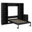 Lit escamotable compact avec tablettes et armoires de rangement