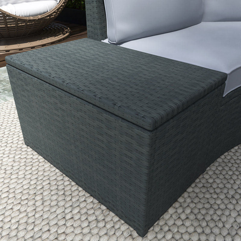 Ensemble de conversation modulaire en osier avec rangement 10 pièces
