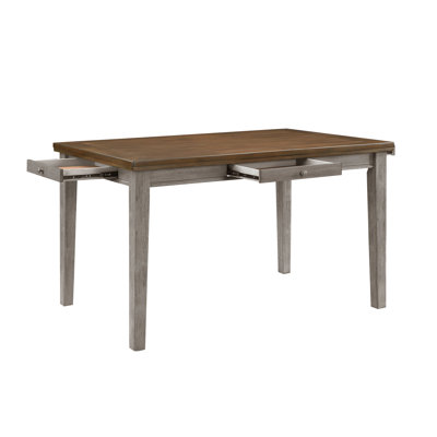 Table de salle à manger à hauteur de comptoir avec tiroirs Traditional