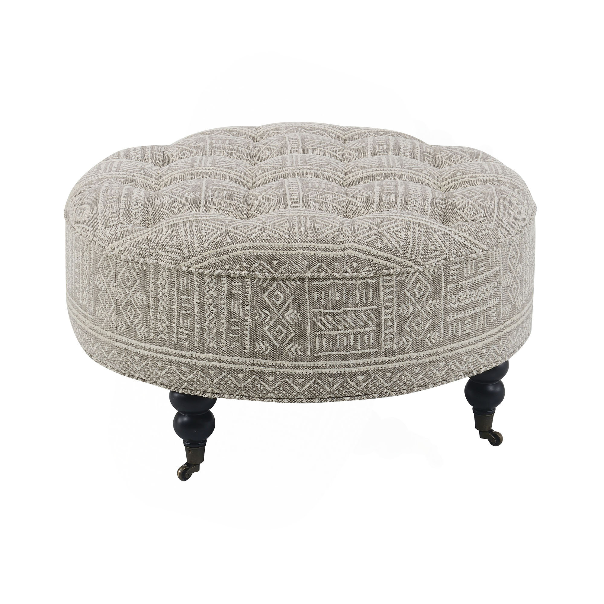 Red Barrel Studio® Upendo Pattern Fabric Ottoman W/Casters(ONLY OTTOMAN ...