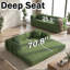 Canapé futon 2-en-1 pliable avec coussins amovibles-1365509326