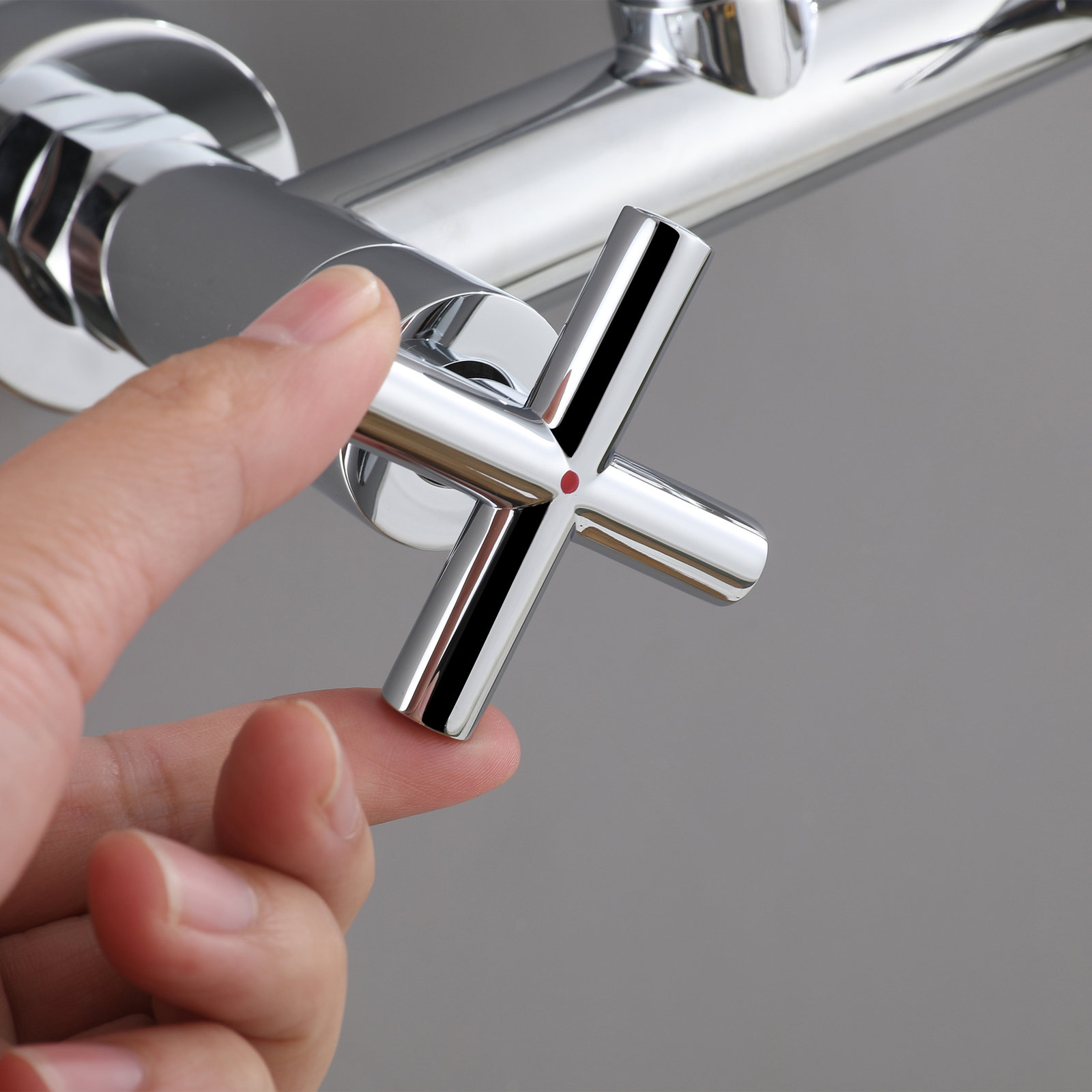 Wall Mount Outdoor Shower, Polished Chrome