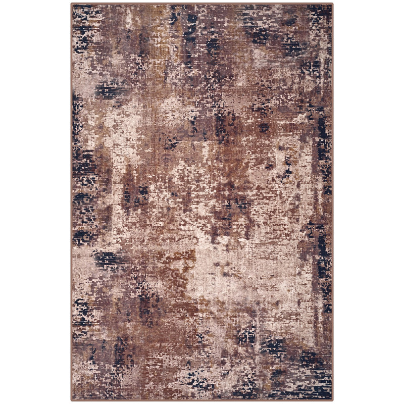 Abstract Shag Area Rug, Rectangle 140 x 200 cm, Brown