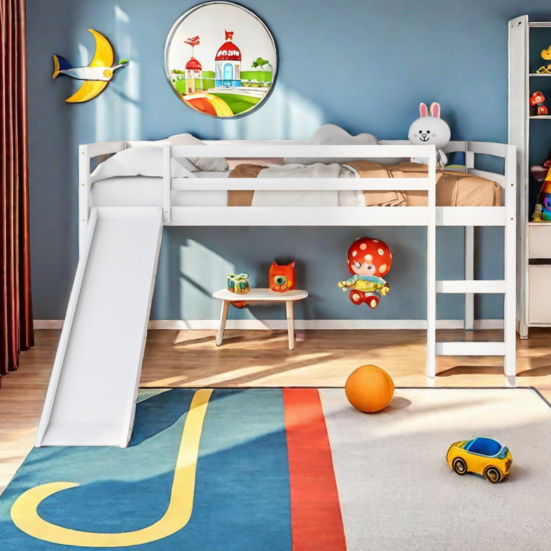 Lit mezzanine simple Jhonatan Kids, Blanc