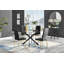 Bernell Modern Chrome Metal & Glass Round Dining Table Set with 4 Quilted Velvet Chairs-88388791-88388809-88388792