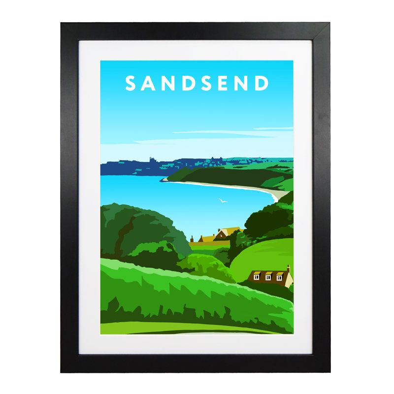 Sandsend 3 by Richard O'Neil - Print, Black Wood Frame, 43.5 cm H x 33.5 cm W x 2.2 cm D