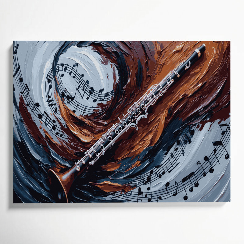 «Music Bass Clarinet», toile mauve, H 12 po x l 18 po