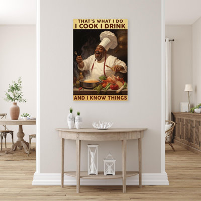 Jabine Chef I Cook I Drink Rectangle Graphic Art Print On Wrapped Canvas