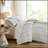 3 PCS King/Cal King Cotton Printed Comforter Set with Chenille Sage/Ivory