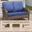 49.6 Inch PE Wicker Rattan Outdoor Patio Loveseat, Blue Deep Seat Cushions For Elegant And Durable Seating-1298826541
