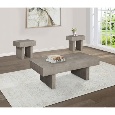 3Pc Contemporary Style Coffee Table And 2X End Tables by Hokku Designs