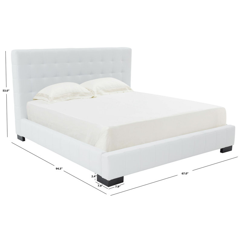 Elegant Vivaldi Queen Linen Upholstered Bed with Tufted Headboard