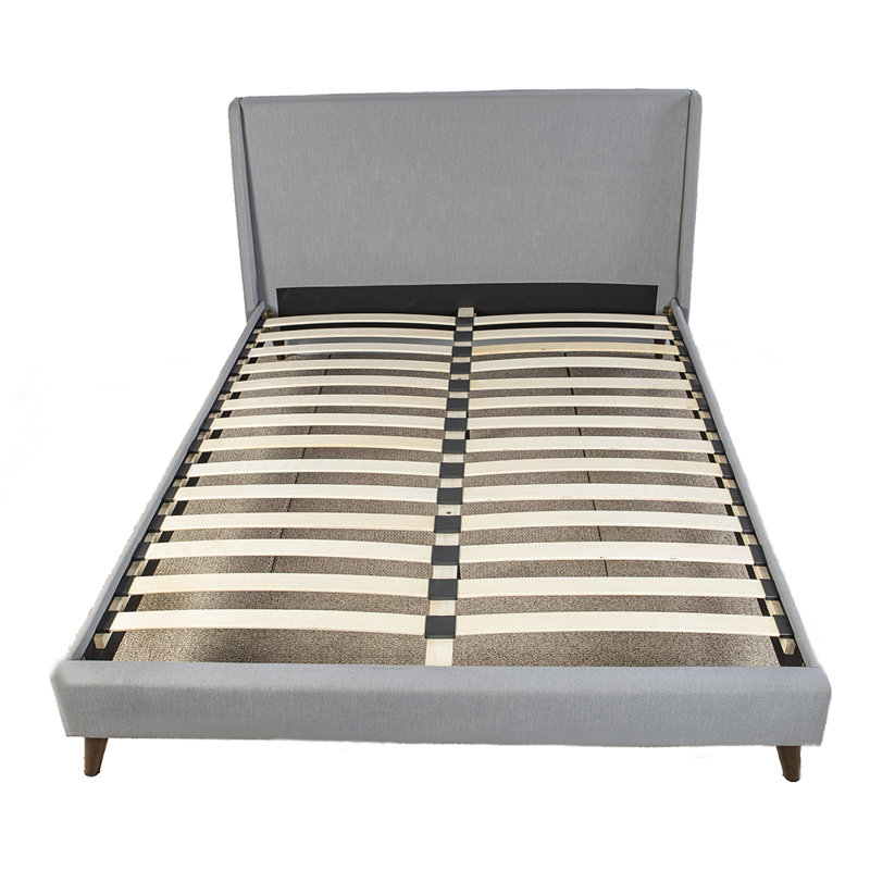 Lit à oreilles avec 2 tables de chevet en bois Mulero