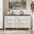 6 Drawers Dresser For Bedroom, Farmhouse 54" Wide Wood Dressers Chest Of Drawers, Vintage Design TV Stand, Rustic Storage Dresser Organizer With Metal Handle Closet For Living Room, Hallway-1781789704
