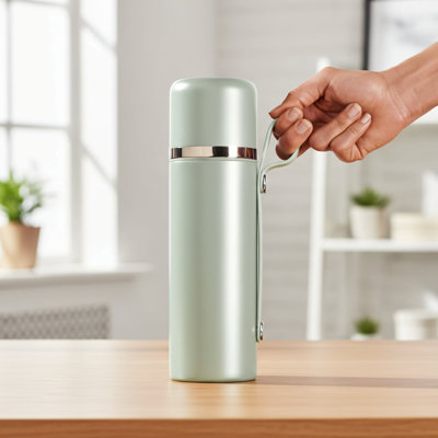 28 oz, vert, tasse isotherme en acier inoxydable, contenant de voyage portable pour boissons chaudes, en particulier café et thé.