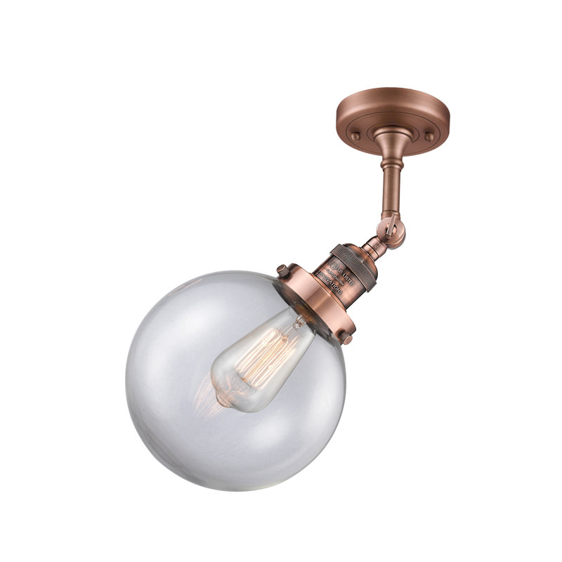 Clementina Dimmable Bath Sconce, Antique Copper, Clear, Bulb Not Included