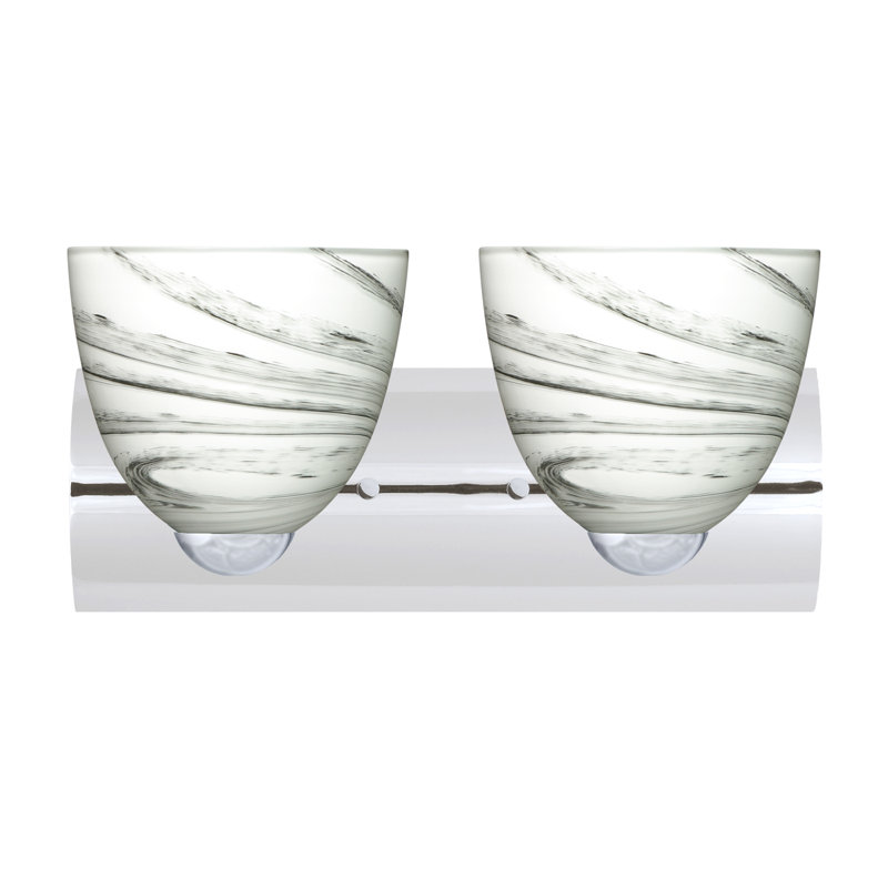 Éclairage pour meuble-lavabo 2 lumières Porth, Nickel satiné, Carrera, Incandescent