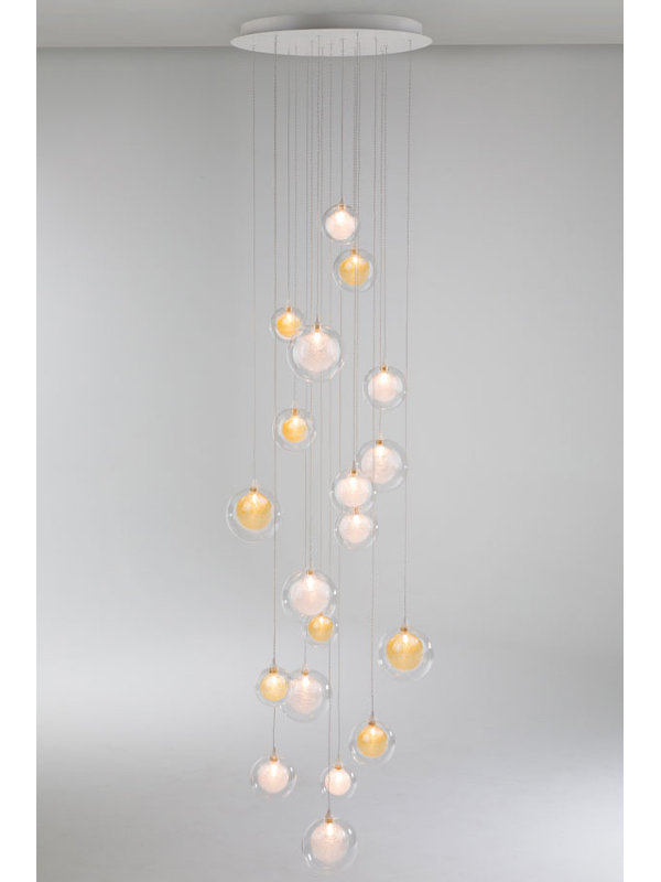 19 - Light Pendant, Clear/Gold