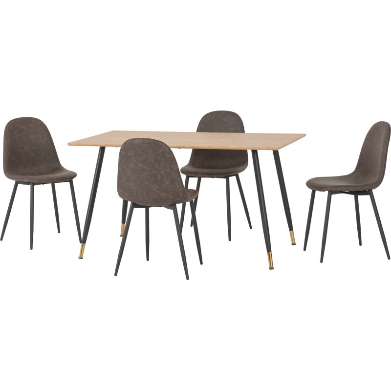 Addiemae 4 - Person Dining Set, Brown