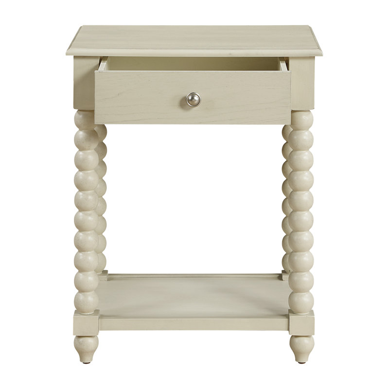 Table d'appoint avec tiroir Gurpir, Blanchir