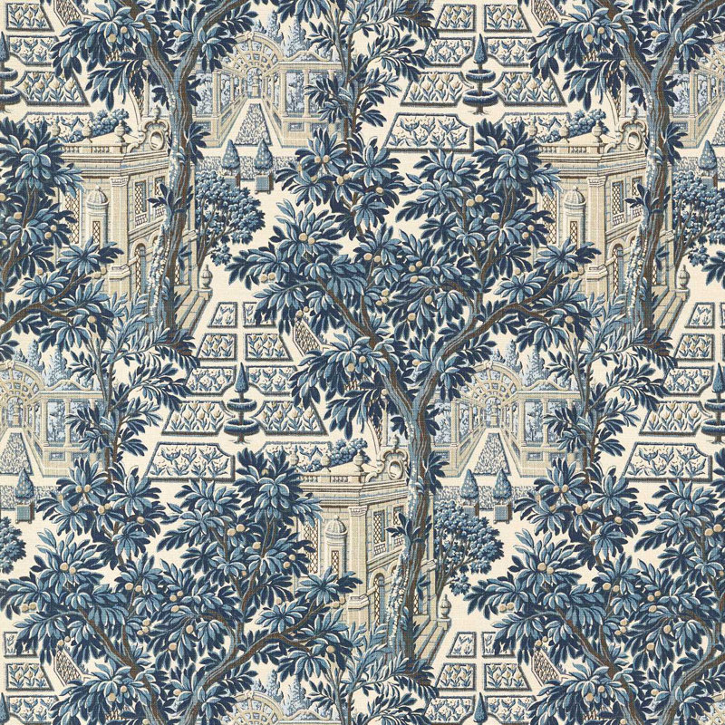 Italian Garden Wallpaper, Indigo