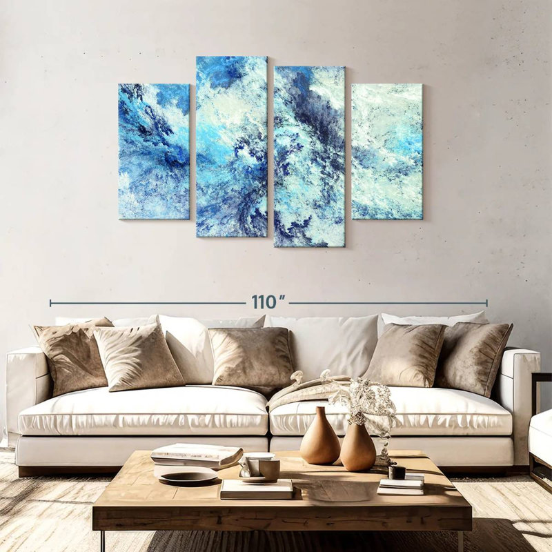 Abstrait de nuages glacés Avery, H 48 po x l 75 po