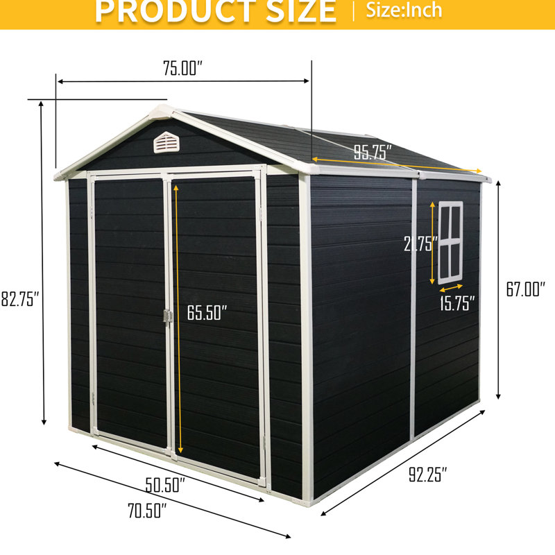 Armoire de rangement pour l'extérieur en résine 6 x 8 pi, reporter - pour jardinage et jardinage