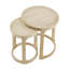 Ensemble de 2 tables basses rondes traditionnelles incurvées en bois de 61 cm (24 pouces), style rustique mi-siècle, idéales pour le salon, le bureau ou un appartement. Couleur du chêne.