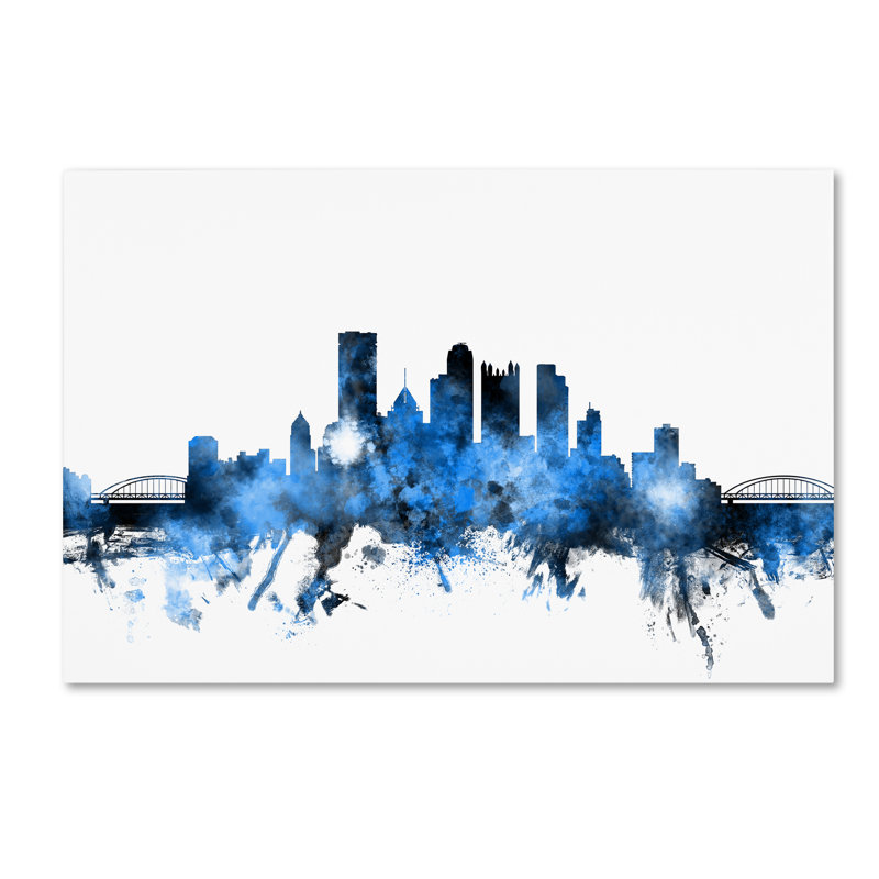 « pittsburgh de pennsylvanie horizon ii », reproduction d’impression sur toile tendue, H 12 po x l 19 po x P 2 po