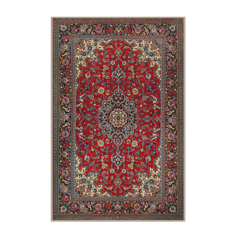 Tapis traditionnel rouge / brun Dain, Rectangle 8 pi x 12 pi