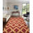 Red Gold Wool Handmade Geometric Hand Knotted Rectangle Indoor Area Rug-686703941