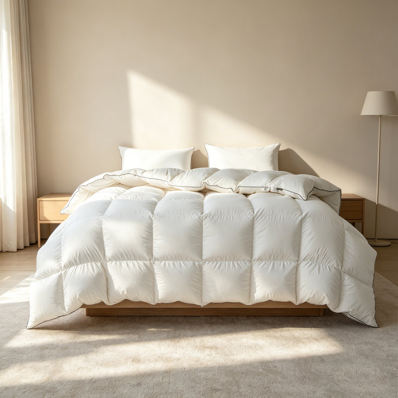 Plumes de luxe et fibres de duvet confortables pour une couette à l'année, édredon toutes saisons.