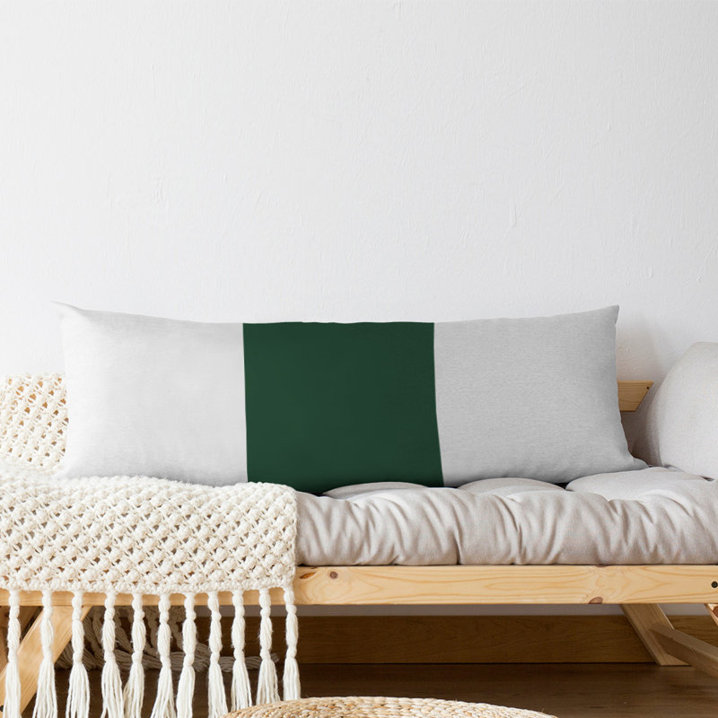 Abel Polyester Medium Pillow, White/Green Middle