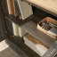 Support utilitaire avec tablettes réglables, finition brune