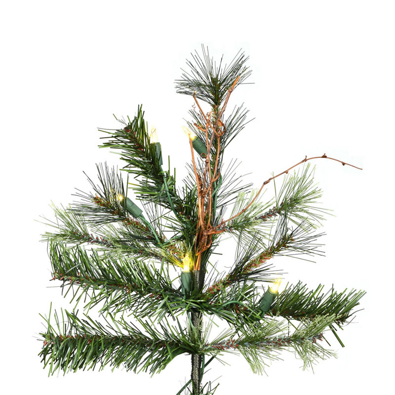 Galarza Lighted Artificial Pine Christmas Tree, 6.5' H x 53" W