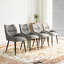 Table à manger moderne à grain de bois et chaise 4 - avec pieds en métal noir pour 4 à 6 chaises faciles à nettoyer-321313475-321313472