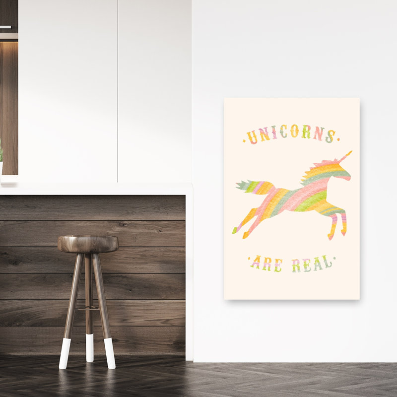 «Pastel Unicorn Quote», reproduction d'art mural abstrait contemporain, H 48 po x l 32 po