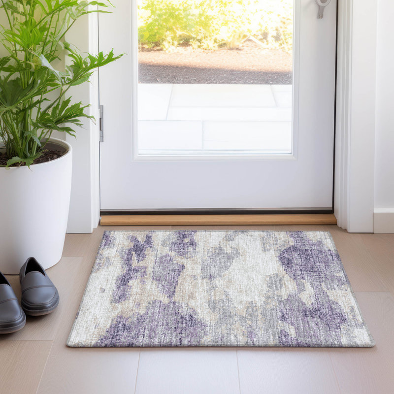 Premium Machine Washable Freixa AMF71 Purple Rug, Rectangle 1'8" x 2'6"