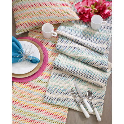 Fraser Woven Cotton Blend Table Runner with Confetti Pattern