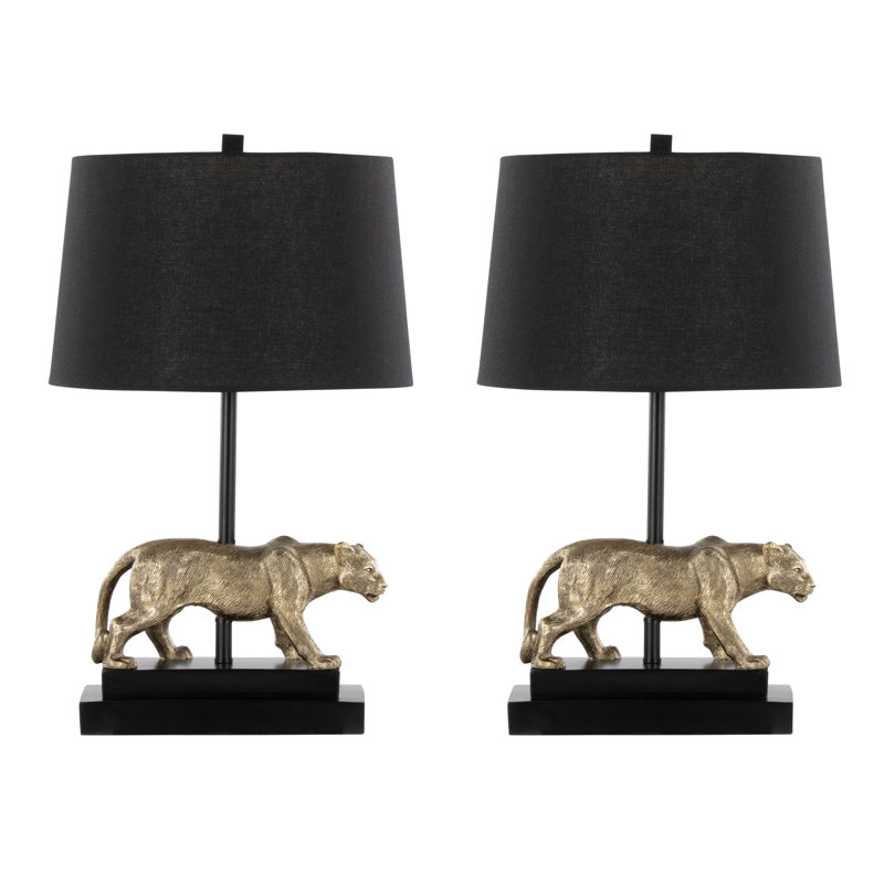 Panther 26" Polyresin Table Lamp - Set of 2