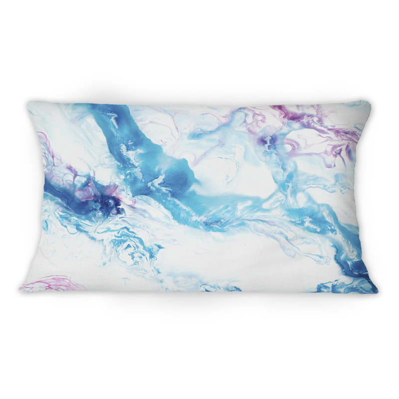 Coussin bleu et rose avec art liquide II - imprimé moderne 1