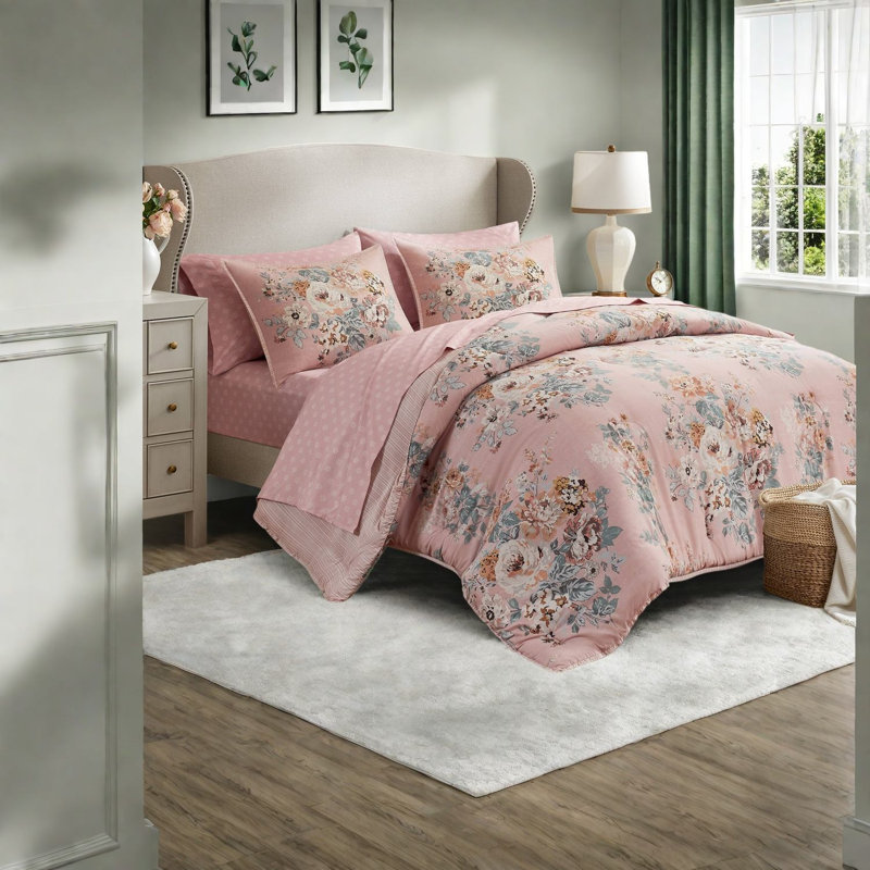 Ensembles de literie élégants pour très grand lit, polyester, style floral rétro