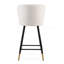 Tabouret de bar de style moderne de 25,79 po avec sièges blancs, pieds en métal noir et extrémités dorées, convenant à divers styles de décoration