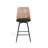 Upholstered Black Rattan Full Back Counter Swivel Bar Stool-2040474677