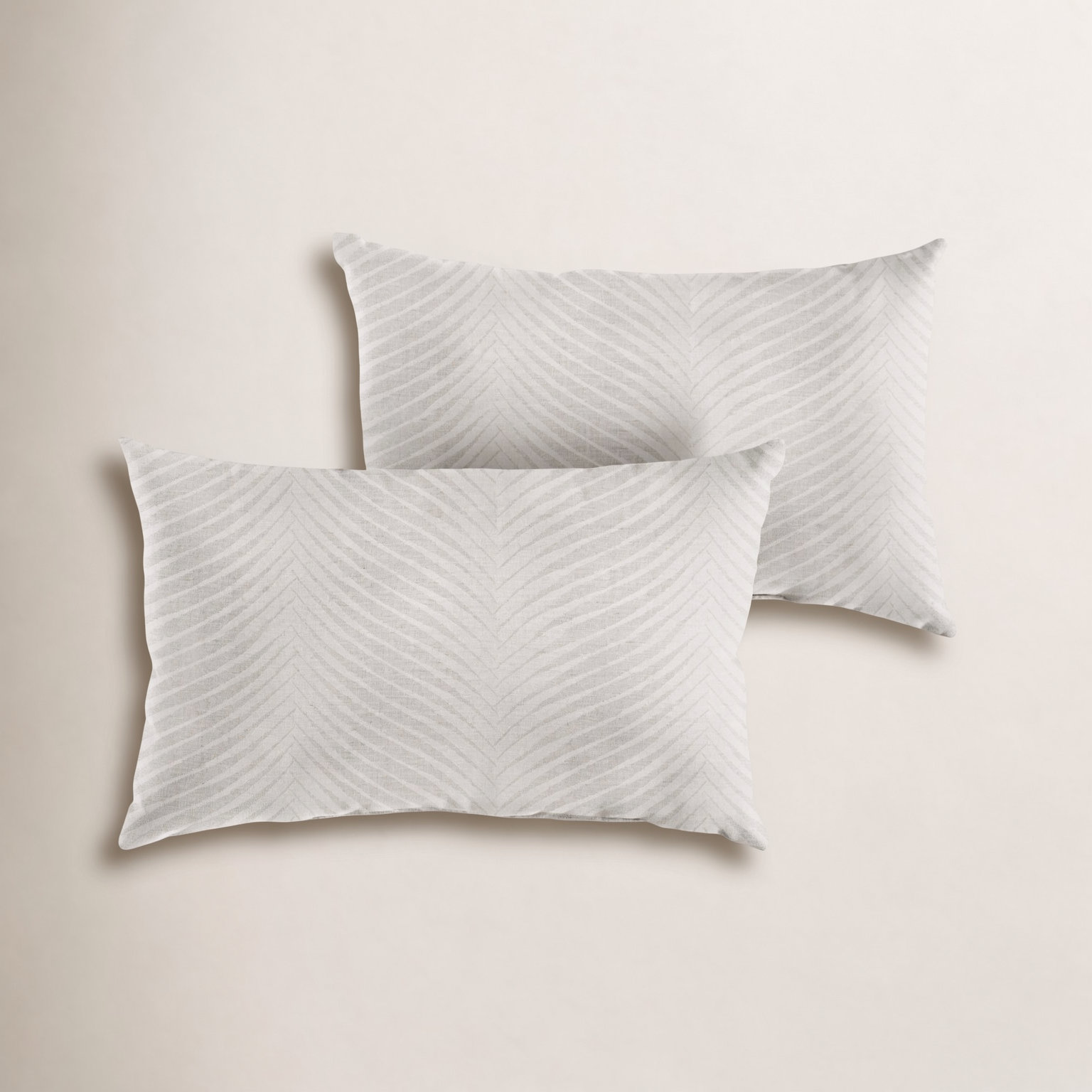 New Sunbrella 2023 Striped Sunbrella® Indoor/Outdoor Lumbar Throw Pillow, Natural, 16" x 26"