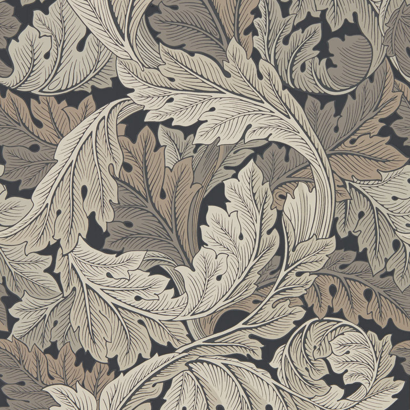 Acanthus 10.05m x 68.6cm Matte Wallpaper Roll, Grey