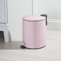 Light Pink Round Floor Trash Can Waste Basket 4.5-liters-1.2-gal