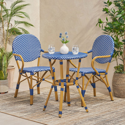 Outdoor Pe Rattan And Aluminum 3 Piece french Set