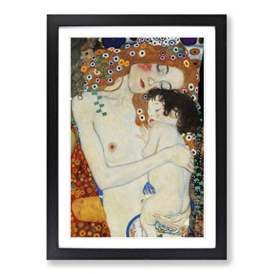 Mother and Child Baby by Gustav Klimt - Framed Print
